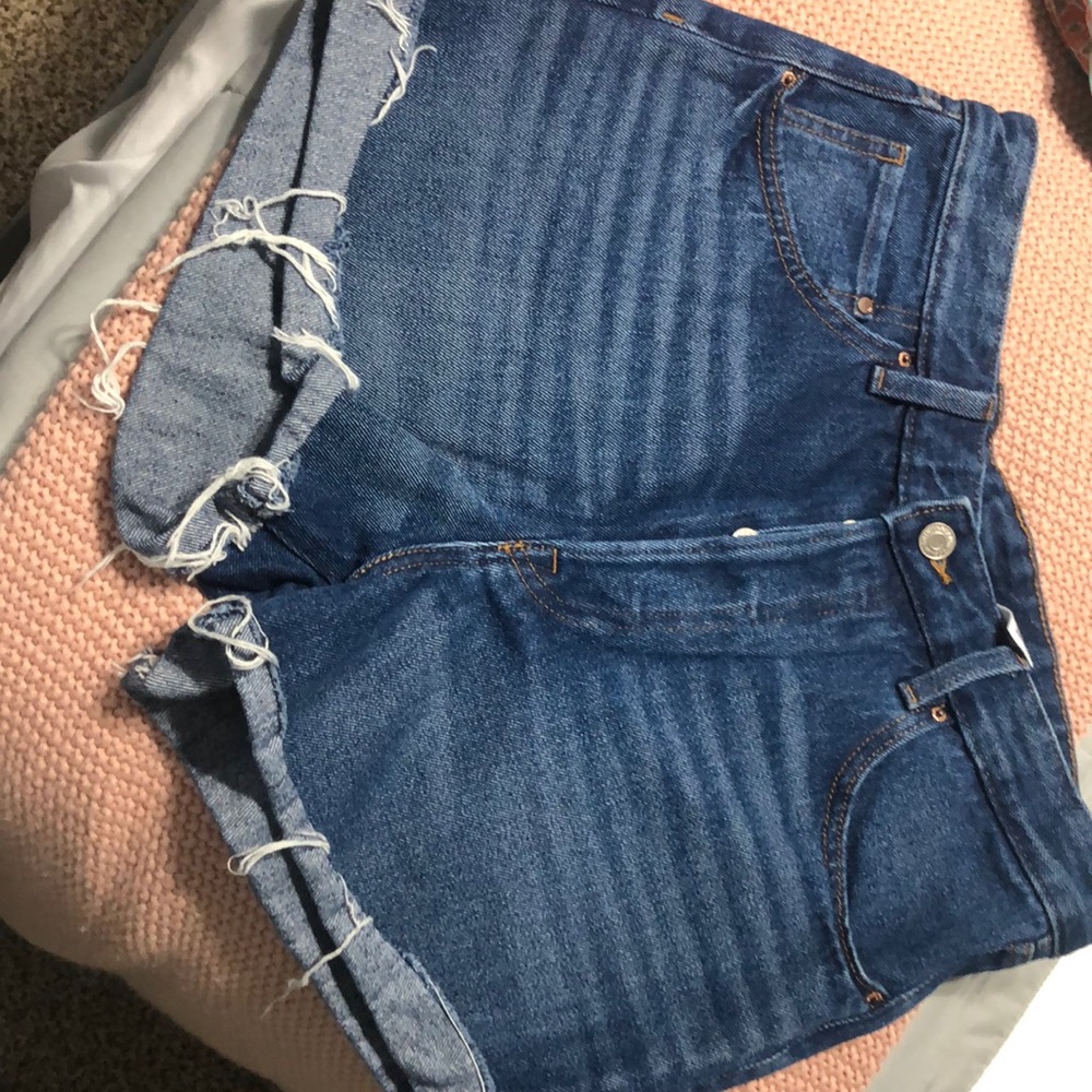 High waisted jean shorts